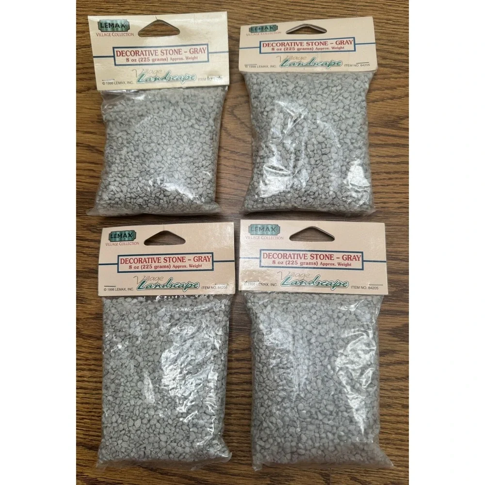Lemax 1998 NIP set of 4 Stone Gray # 84205 gravel rocks for Village Landscape